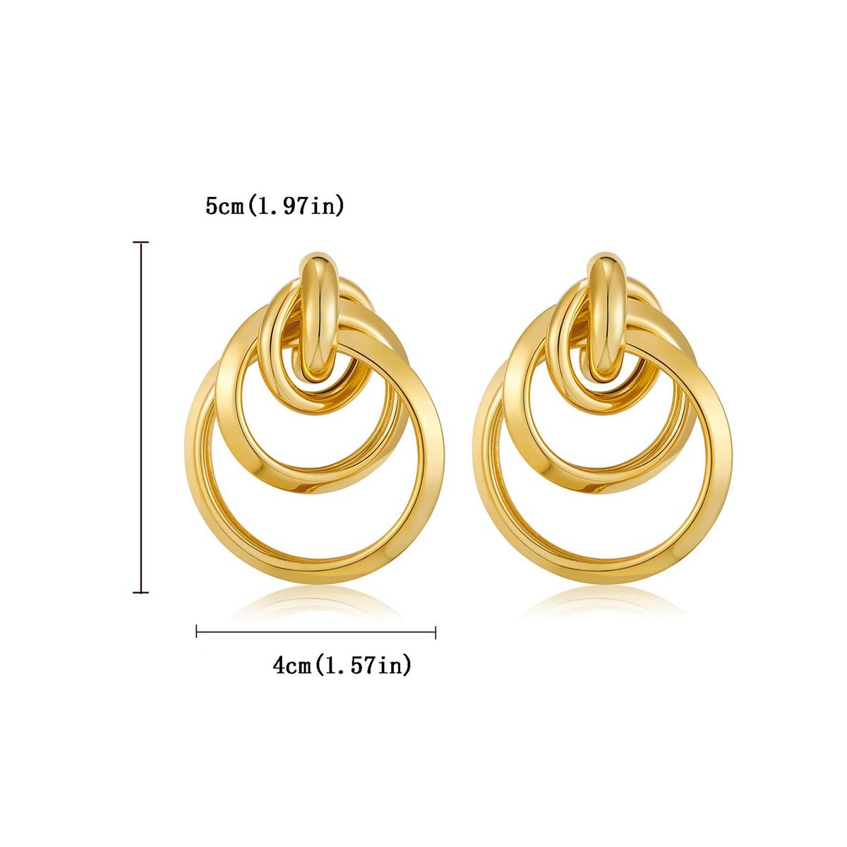 Orecchini di moda semplici e di alta qualità, con doppio strato di avvolgimento in vero oro e rame, design di nicchia per donna_voghion.com