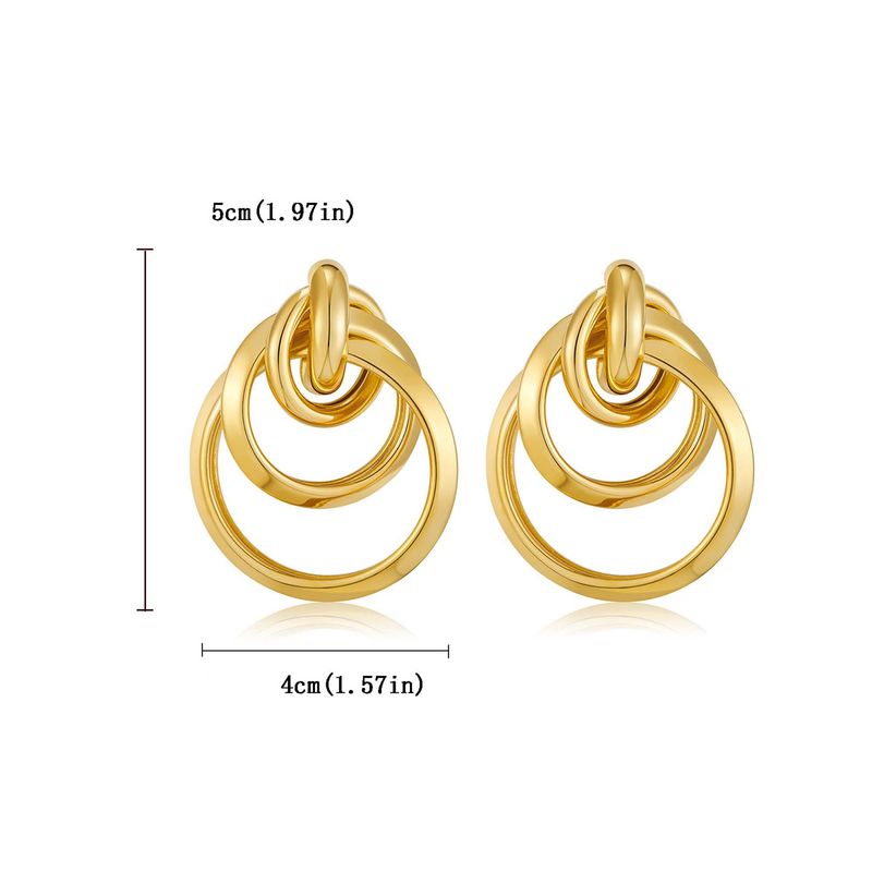 Damenschmuck Nischendesign Kupfer Echtgold Doppelschicht Wicklung High-End Temperament Einfache Mode Ohrringe_voghion.com