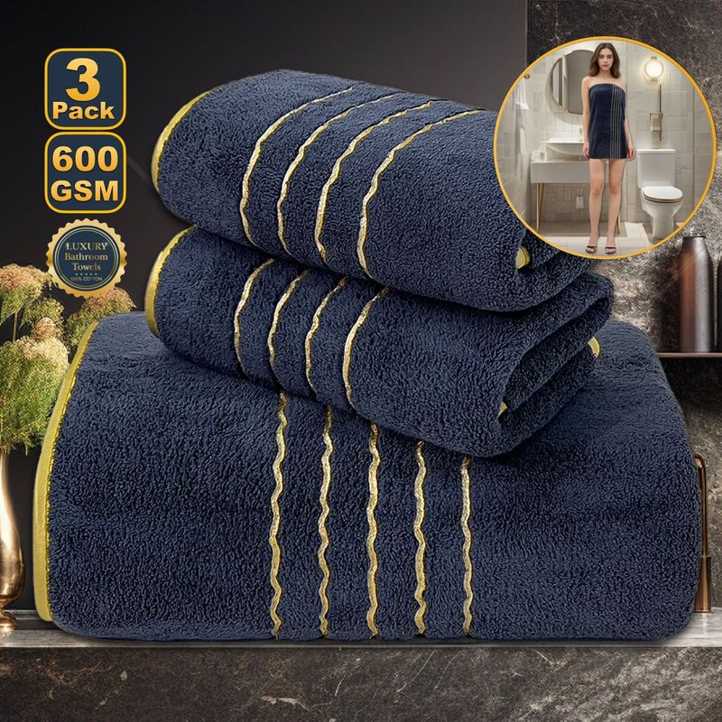 3-Piece Coral Fleece Bath Towel Set - Ultra Soft & Absorbent Thick & Quick-Drying (Includes Hair Wrap Towel & Face Cloth Luxury Home & Travel Use)​_voghion.com