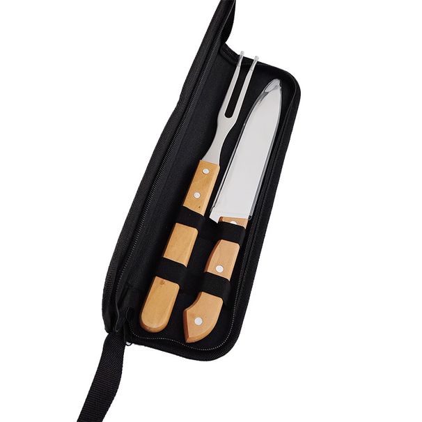 Orodja za žar iz bukovega ročaja iz nerjavečega jekla, primerna za večnamensko uporabo na prostem, vilice za žar, lopato, sponko za žar_voghion.com