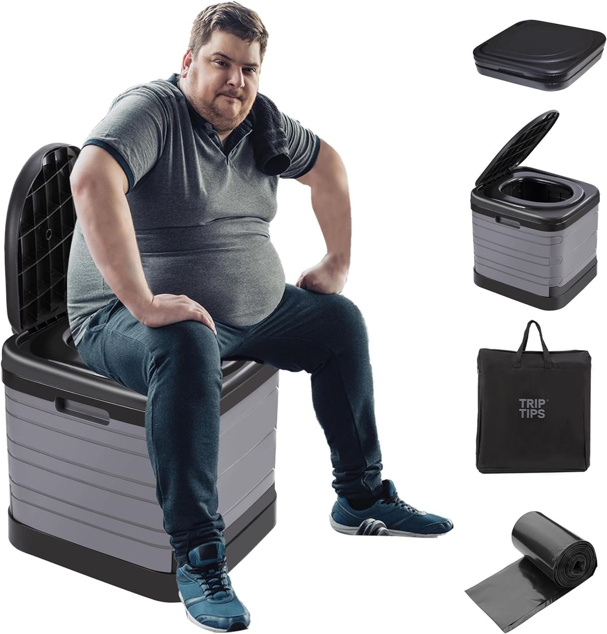 WC portatile aggiornato per campeggio WC da viaggio pieghevole extra large WC da campeggio WC portatile per adulti WC per auto WC da campeggio WC da esterno_voghion.com