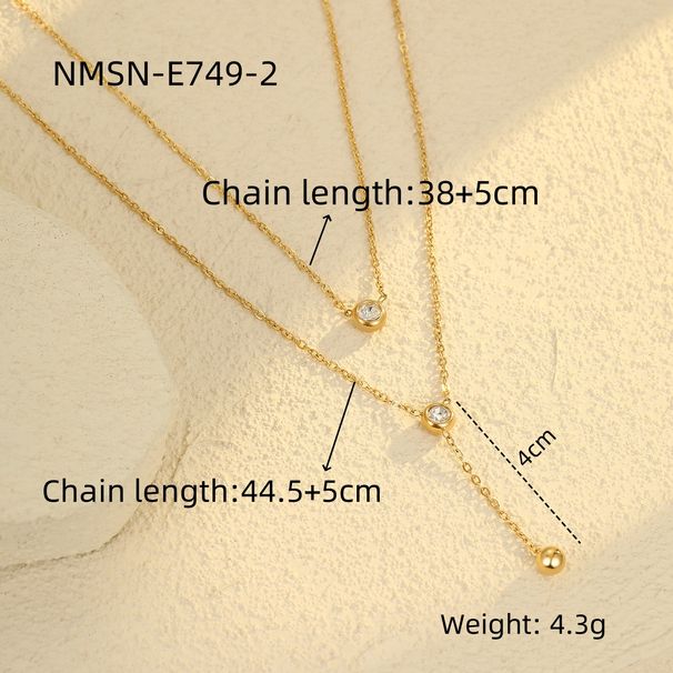 Kettenhalsketten Einfache doppellagige Quastenhalskette Netzrotes Temperament Vielseitige Schlüsselbeinkette Neue Nischendesign-Halskette_voghion.com