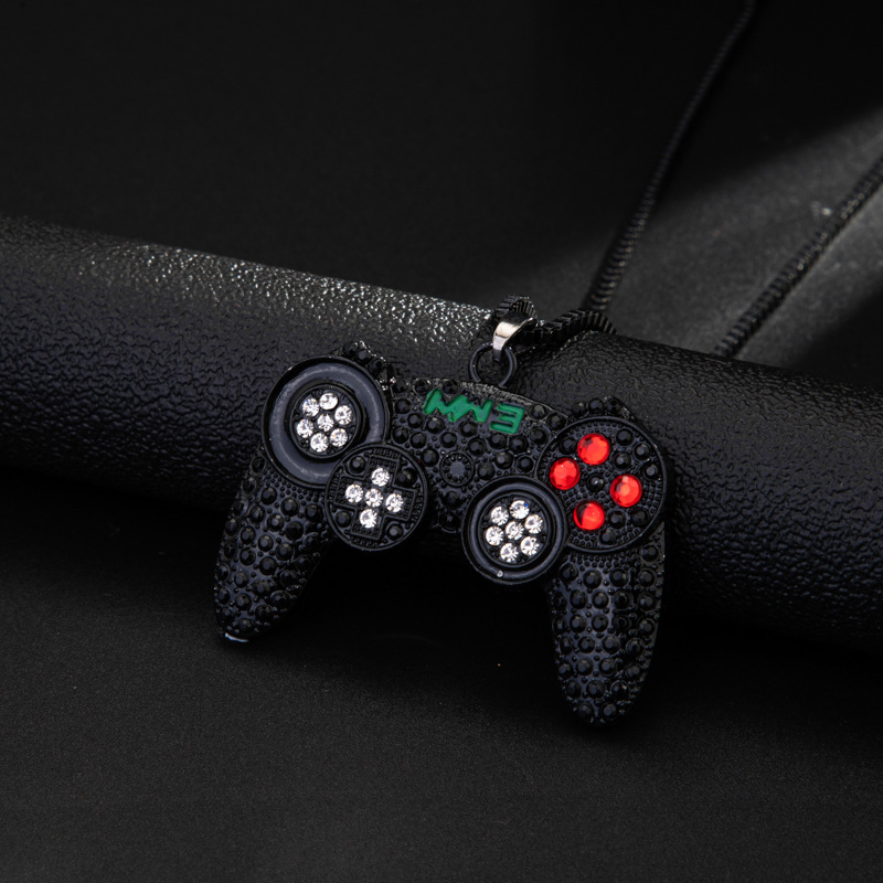 Full Diamond Game Console Handle Necklace Childhood Memory Jewelry_voghion.com