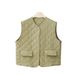 Nouveau gilet polyvalent automne hiver avec gilet col en V sans manches à pince en coton, veste décontractée chaude et ample_voghion.com