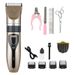 Professionelles Tierpflegeset – Kabellose Schermaschine mit Keramikklinge, 8-teiliges Set, geräuscharm (36 dB), wiederaufladbar für Hunde und Katzen_voghion.com