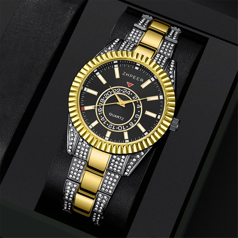 Unisex Zubehör Uhren Set Business Casual Herren Stahlarmband Uhren Quarzuhren_voghion.com