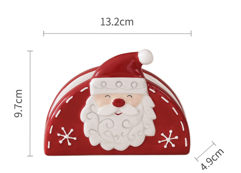Home & Garden Nordic Santa Claus Ceramic Mug Cute Cartoon Creative Relief Christmas Napkin Holder Paper Towel Holder_voghion.com