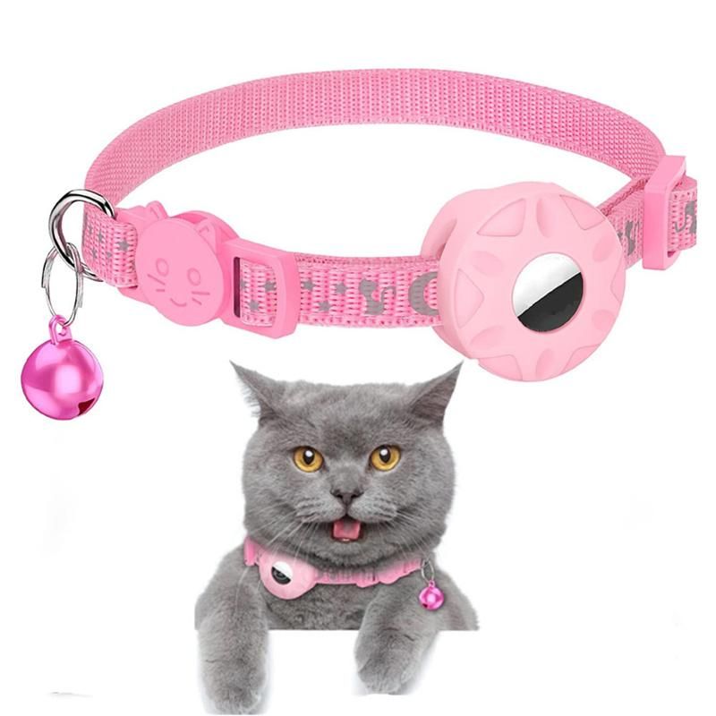 For AirTag Tracker Silicone Case Reflective Stars And Moon Cats Dogs Pet Collar_voghion.com