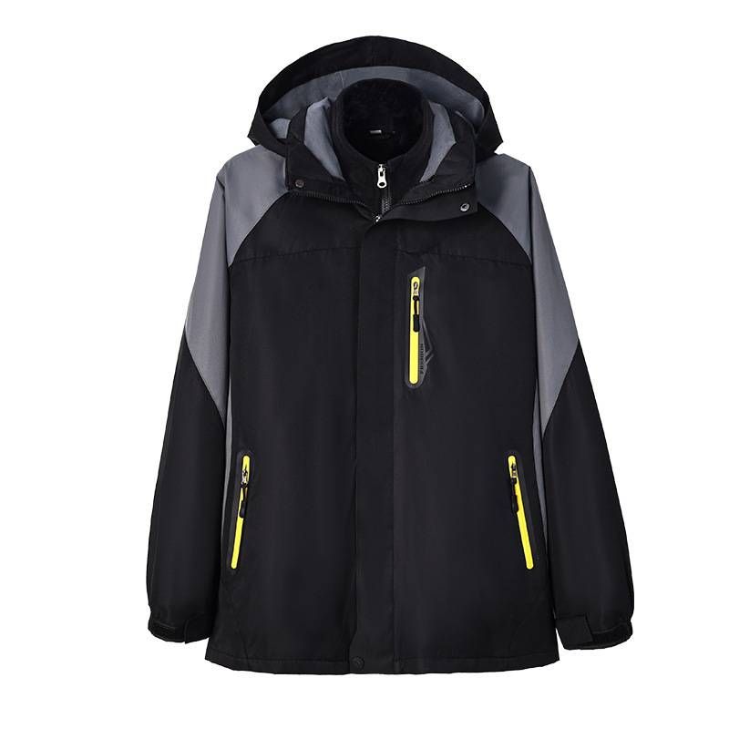 Men's And Women's Autumn And Winter Three-in-one Detachable Waterproof, Windproof, Fleece And Warm Work Jacket_voghion.com