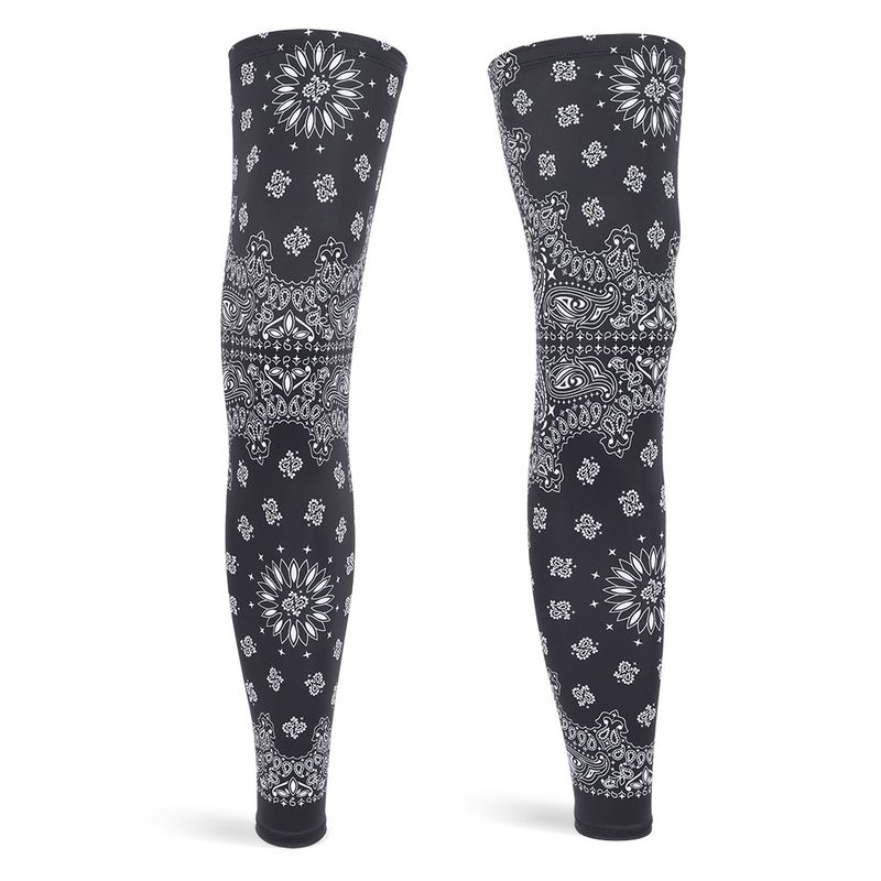 Ice Silk Sun Protection UV Outdoor Sports Cycling Motorcycle Guards Unisex Summer Paisley Leg Sleeves_voghion.com