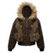 Fur Collar Hooded Cotton Trendy Brand Men's Loose Camouflage Deconstructed Patchwork Thickened Workwear Jacket Winter_voghion.com