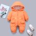 Premium Baby Down Jumpsuit – Soft & Warm Hooded Snowsuit For Boys & Girls (80-100cm, Orange/Cream)_voghion.com