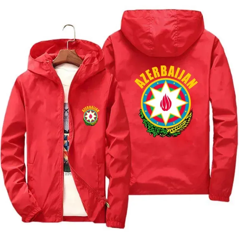 Spring And Autumn New Azerbaijan Coat Of Arms Graphic Men Street Windbreaker Parent-Child Boys Girls Zipper Thin Casual_voghion.com