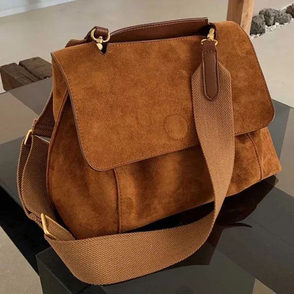 Borsa da donna con tracolla regolabile, grande capacità, stile retrò, casual, realizzata in velluto, per l'uso quotidiano C241216_voghion.com