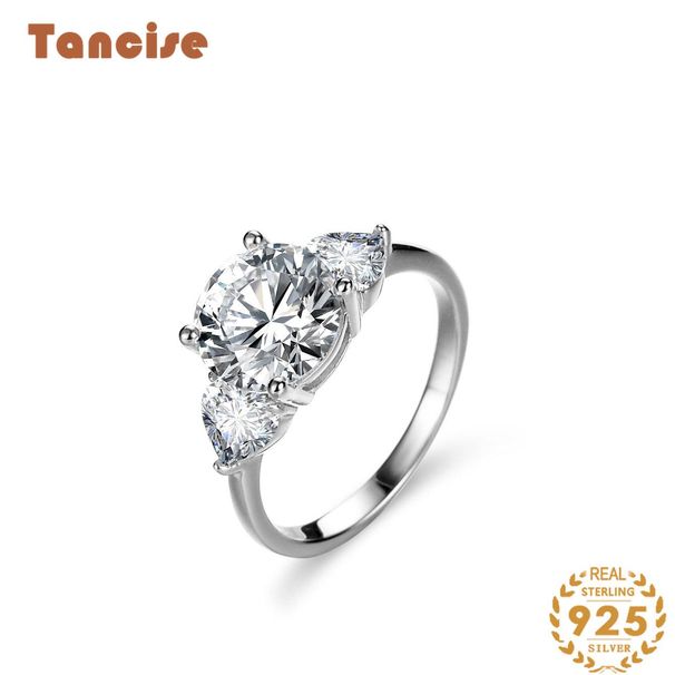 Tancise Classic Moissanite Silver Ring Ladies Jewelry Wedding Promise Party Gift_voghion.com