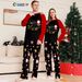 Weihnachtspyjamas für Eltern und Kinder, passender Weihnachtspyjama-Satz für die ganze Familie, Weihnachtsmann-Print, schwarze Nachtwäsche für Eltern und Kinder_voghion.com
