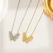 Collana a farfalla cava femminile micro-zircone intarsiato atmosfera super fatata nella rete di marea collana a catena con clavicola farfalla tridimensionale rossa_voghion.com