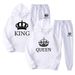 Couple Hooded Sweatshirt Set For Men Women, Casual Loose Long Sleeve Sportswear, Fleece Hoodie And Sweatpants_voghion.com