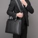 Cartella da uomo in vera pelle - Borsa per laptop business di alta qualità con trama a grana incrociata (borsa professionale per computer da ufficio e da viaggio per il lavoro)_voghion.com