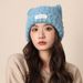 Versione coreana di Abifeng, cappello da donna in maglia di lana con motivo a gatto, in autunno e inverno, calda protezione per le orecchie, cappello freddo per_voghion.com