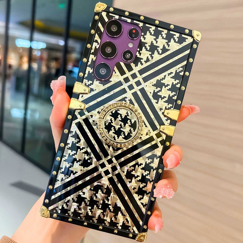 Luksusowe złote etui do Galaxy S23 S22 Ultra S21 S20 FE Note20 Ultra A13 okładka stojak pierścień Fundas A53 A12 A52S A71 Coque Capa marka_voghion.com