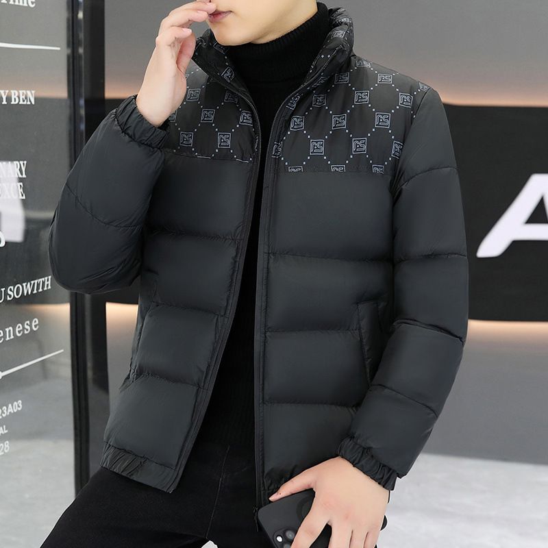 Splicing Winter Trendy Marke Slim Fit Leichte Luxus Neue Herren Daunenjacke_voghion.com