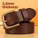 Men's Thickened Leather Pin Buckle, Pure Cowhide Copper Buckle, Handmade Retro Extended Belt, Soft And Durable_voghion.com