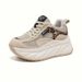 Zapatos de entrenamiento de malla con punta redonda, deportivos, versátiles y de suela gruesa con aumento de altura, informales, para mujer, otoño 2025_voghion.com