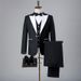 Fotostudio Fotografie Herren Hochzeitskleid Kostüm Bühnenmoderator Britischer Stil Dreiteiliger Anzug_voghion.com
