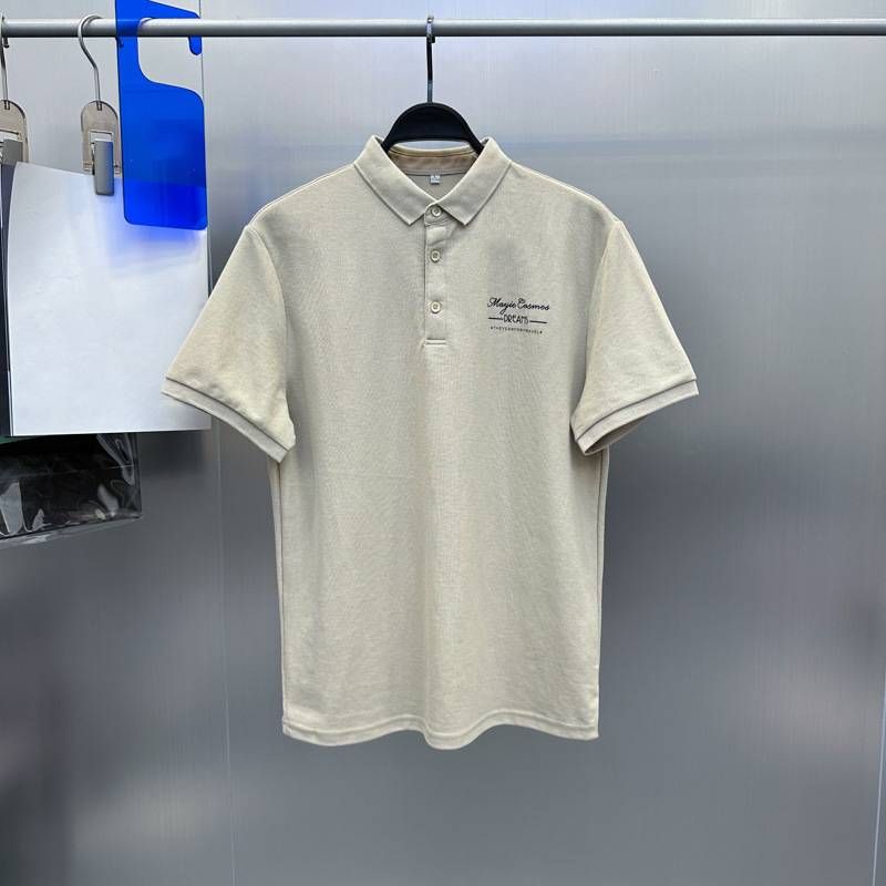 Men's Clothing Summer Polo Shirt Casual Lapel Letter Printing Business Fit Polo Shirt_voghion.com