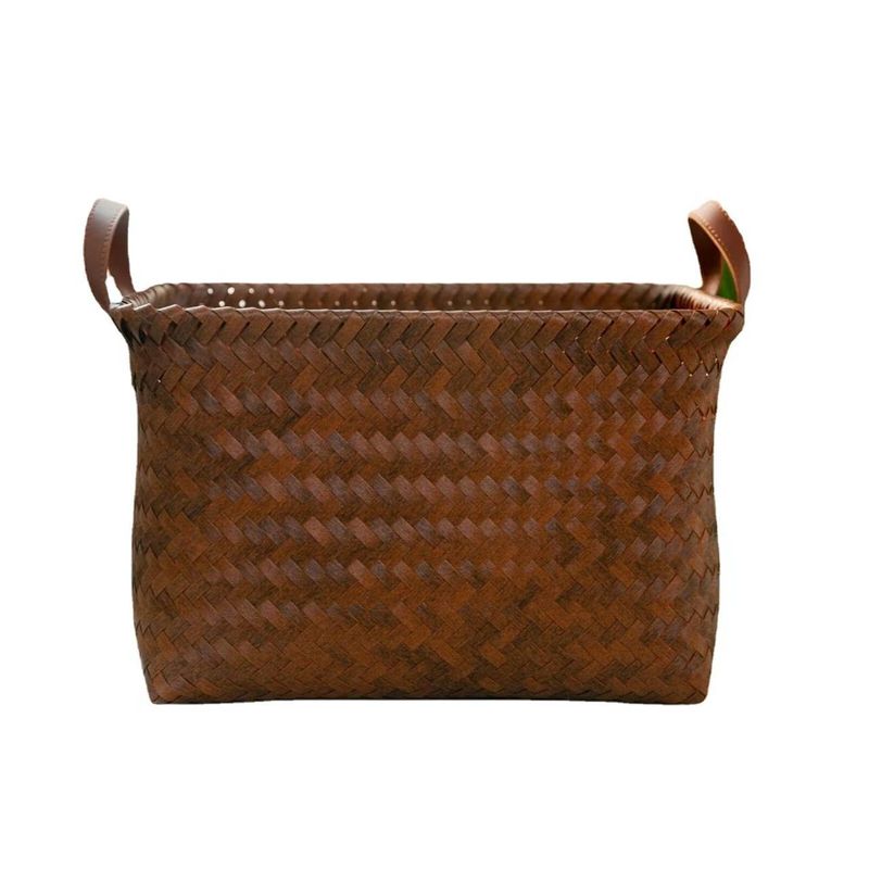 Wannilen Handgeweven opbergmand, kledingopbergmand, rotan-stijl opbergmand, snackmand, paasgeweven mand_voghion.com