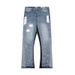 Jeans dritti a gamba larga con cuciture High Street, effetto retrò rovinato, schizzi di inchiostro_voghion.com