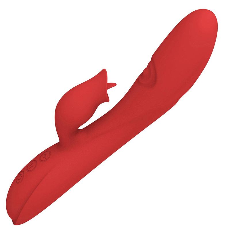 Bâton de massage vibrant pour femme, léchage de langue, double claquement, masturbateur féminin, produits sexuels amusants pour adultes_voghion.com