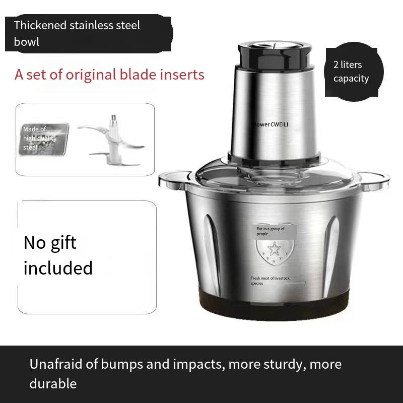 Power Meat Grinder Household Small Meat Stuffing Stainless Steel Multi-Function Electric Cooking Machine Garlic Mincer Minced Vegetables_voghion.com