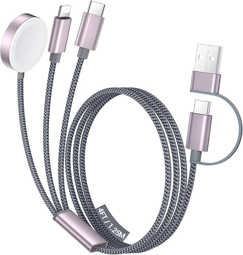 For Travel Vacation Essentials,3 In 2 USB C Cable For Apple Watch Charger/iPhone 16 Charger,Multi Charging Cable,Portable Designed For IWatch &iPhone_voghion.com