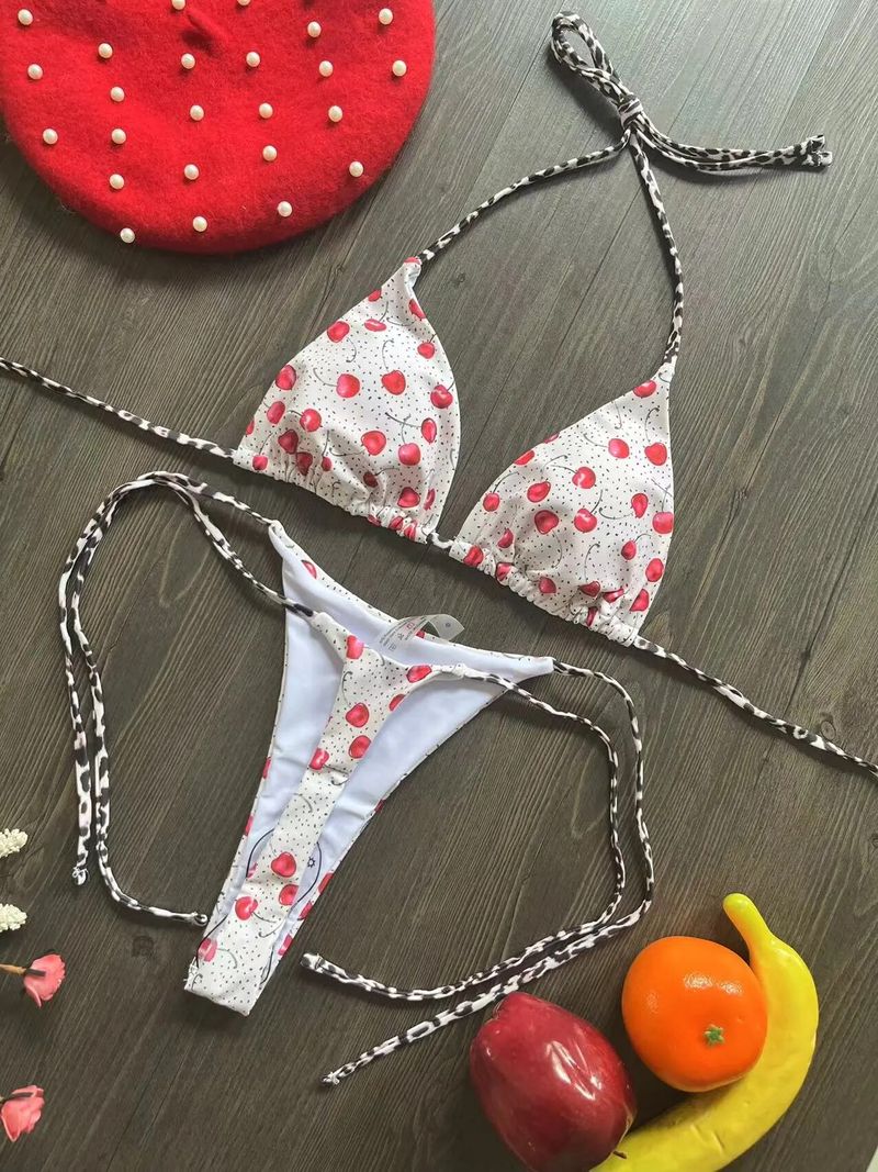 Costumi da bagno set bikini brasiliano con stampa ciliegia carino costume da bagno perizoma sexy costume da bagno due pezzi donna 2023 abbigliamento da spiaggia_voghion.com