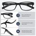 3Pairs Reading Glasses Men - Blue Light Blocking Square Readers With Spring Hinge Anti Eyestrain Eyeglasses_voghion.com