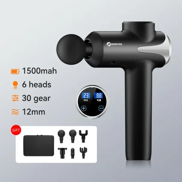 BOOSTER M2-E LCD kijelzős masszázs professzionális mélyizommasszírozó fájdalomcsillapító test relaxációs fasciális pisztoly masszázs_voghion.com
