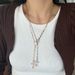 Women's Fashion Cross Alloy Pendant Necklace Versatile Jewel Beaded Collarbone Chain Hip Hop Punk Street_voghion.com