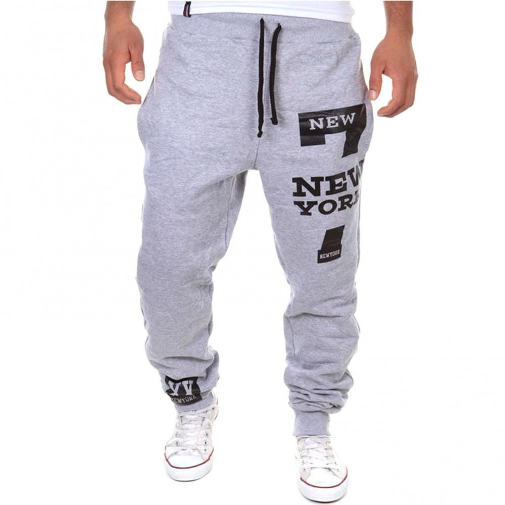 Autumn Winter Men Casual Jogger Number 7 Printed Letter Drawstring Sweatpants Trousers Jogging Pants Streetwear_voghion.com
