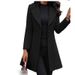 Women's Slim Fit Wool Blend Trench Coat – Elegant Long Sleeve Double-Breasted Overcoat For Fall & Winter_voghion.com