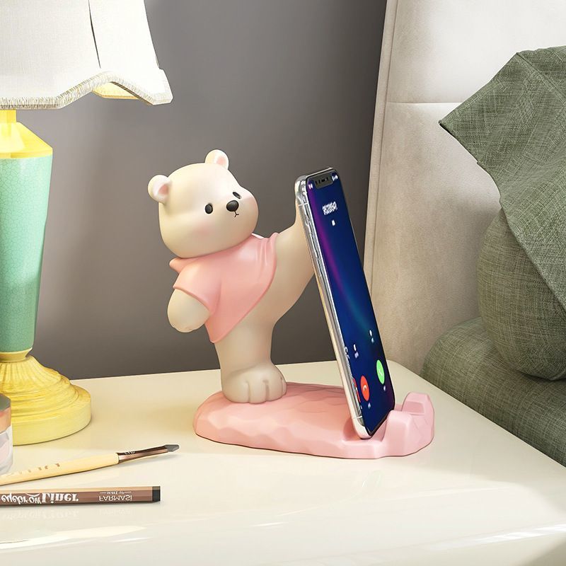 Supporto per tablet da tavolo per ufficio, supporto creativo e carino per guardare programmi, a forma di orso autentico._voghion.com