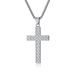 Collier pendentif croix en acier titane de style simple pour hommes et femmes, accessoires de chaîne de pull_voghion.com