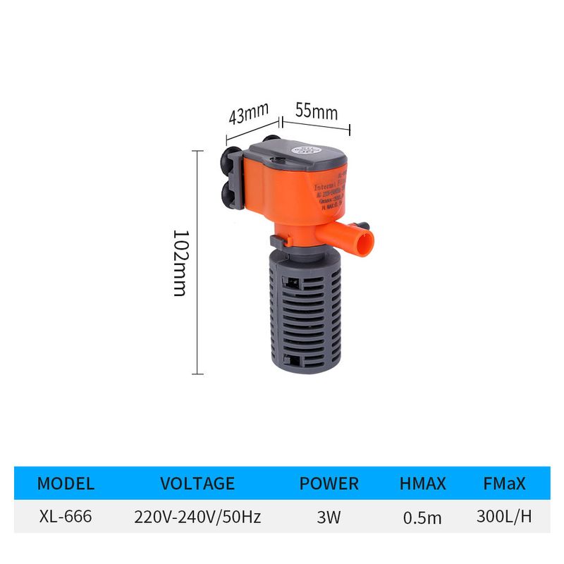 3W 5W Mini Submersible Aquarium Filter Fish Tank Internal Filter Pump Water Flow Circulation Add Oxygen For Fish Turtle Tank_voghion.com