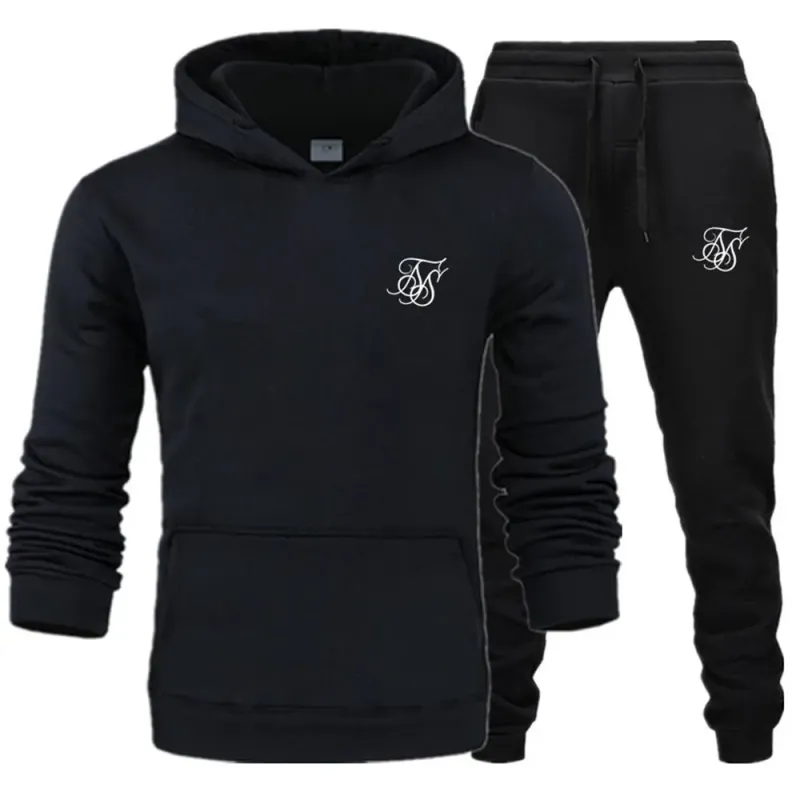 sik Silk Heren Gloednieuwe Mode Herfst Lente Sporting S Sweatshirt Joggingbroek Herenkleding 2 Stuks Sets Slim_voghion.com