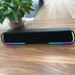 RGB-løpelys, lysende mini-lydbølle, lang bærbar subwoofer på skrivebordet, høyeffekts Bluetooth-høyttaler_voghion.com