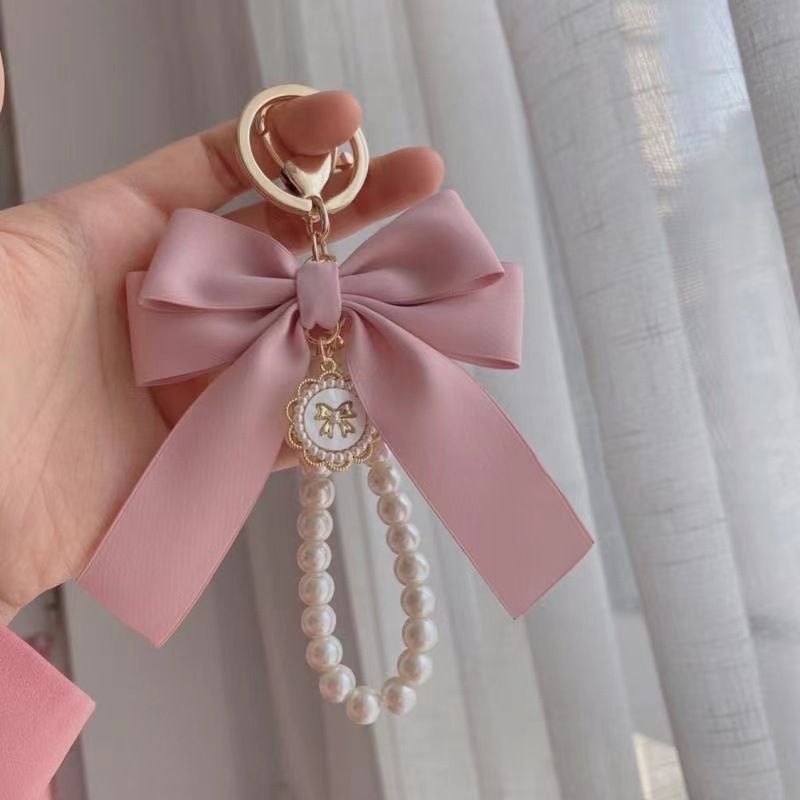 Pièces et accessoires de sac, lanière de téléphone portable rose mat exquis, accessoires de bague pour femme, lanière, pendentif court, perle ronde, porte-clés, ornements_voghion.com