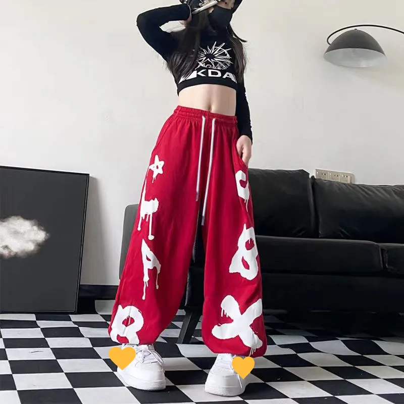 Kids Clothing Boys and girls sports pants for middle and large children loose trendy brand jazz dance hiphop hip hop street fried leggings trousers_voghion.com