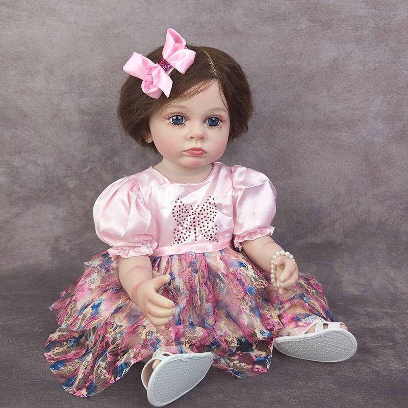 55CM 22 inç Yumuşak Tam Vücut Vinil Yeniden Doğmuş Bebek Kız Bebek Betty Gerçekçi Yenidoğan Bebek Saç Nakli Çocuklar İçin Hediyeler_voghion.com