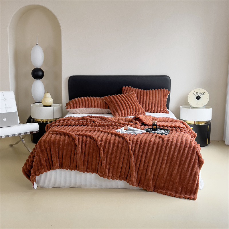 Multifunctional Rabbit Plush Blanket High Weight Flannel Office Blanket Sofa Blanket_voghion.com